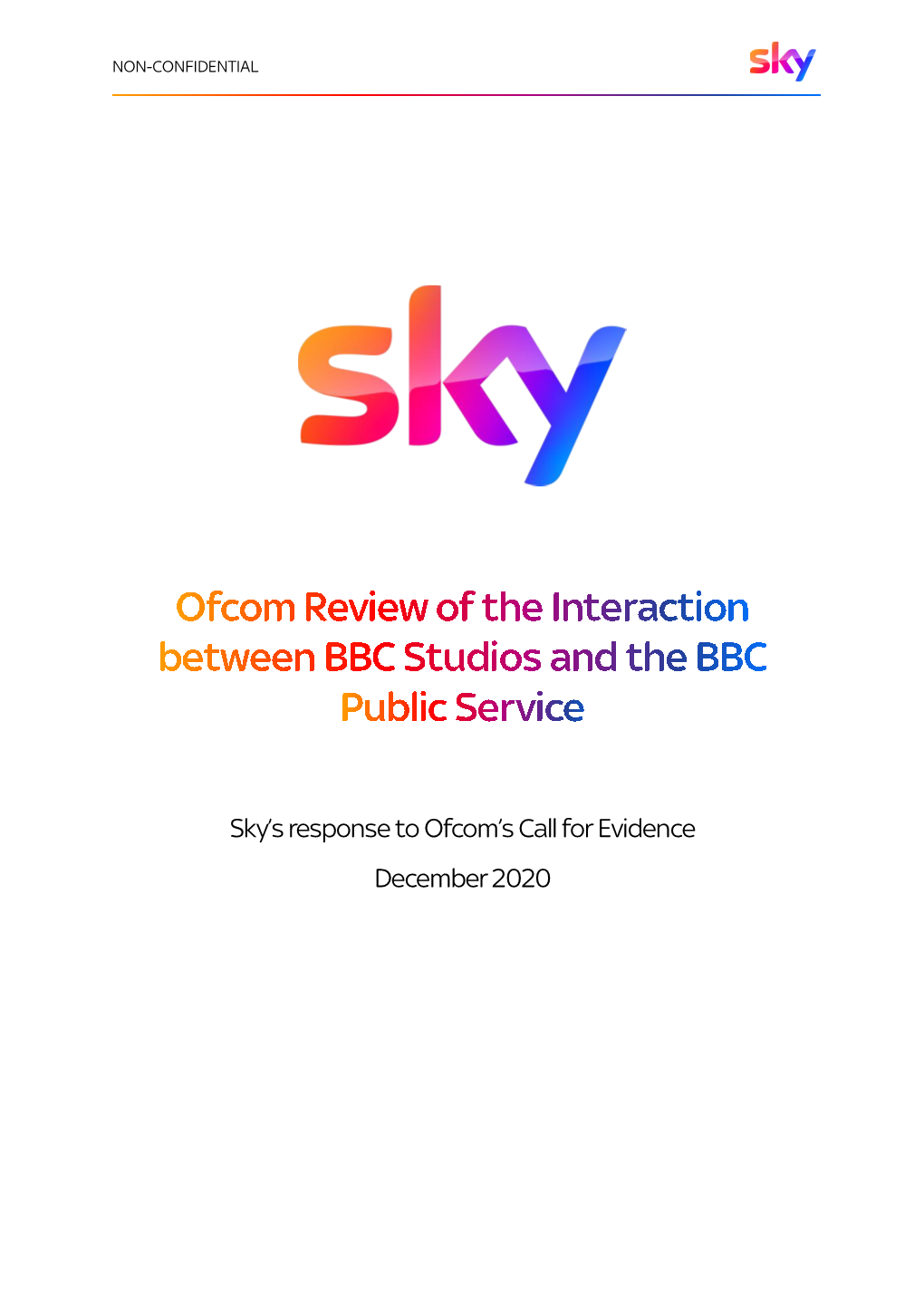 Sky Response to Call for Evidence