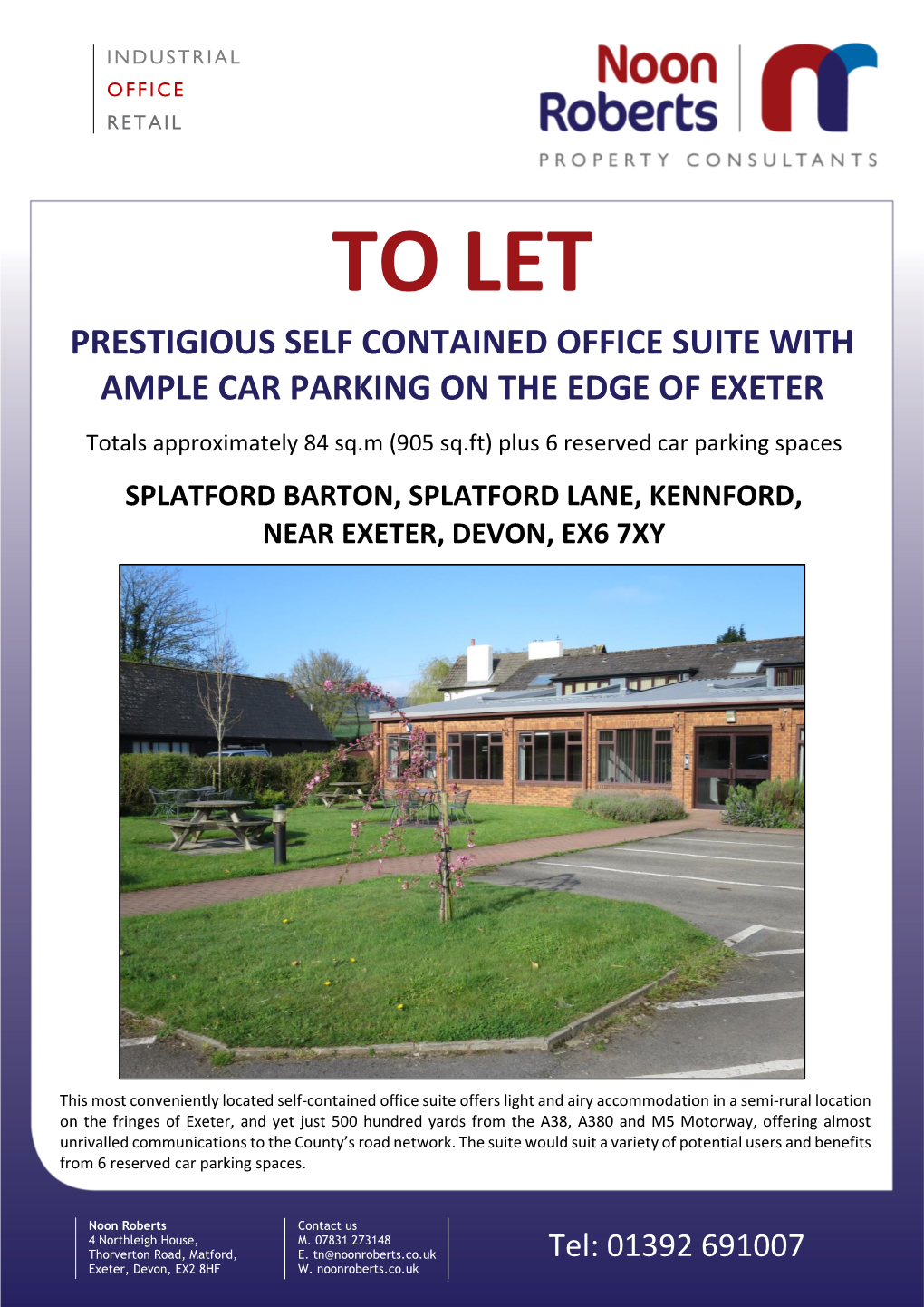 To Let Prestigious Self Contained Office Suite with Ample Car Parking on The