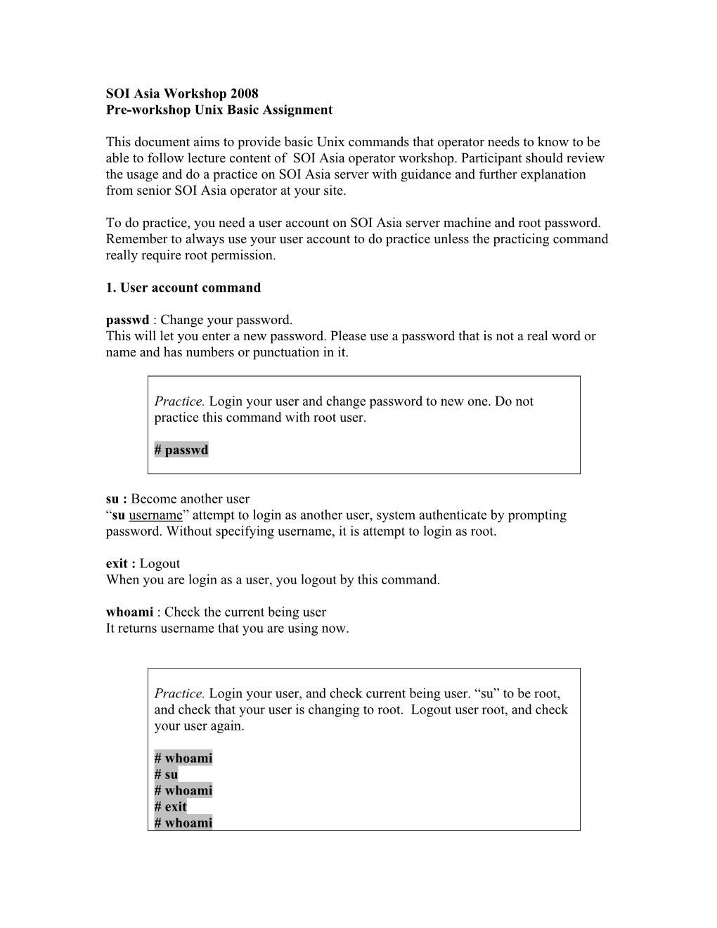 Unix Basic Command