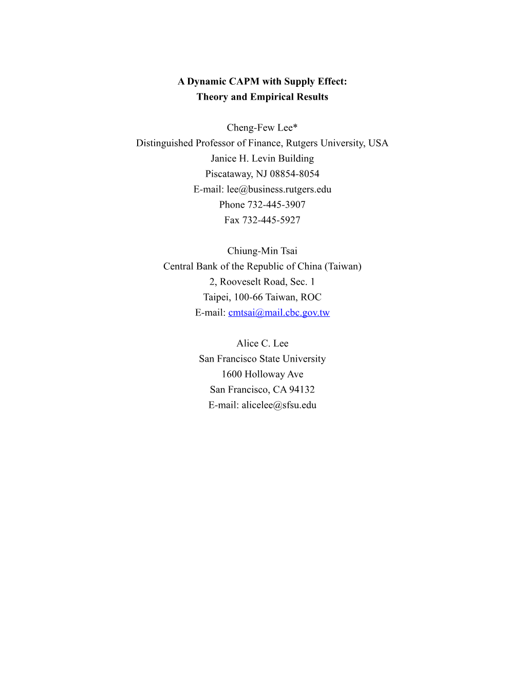 A Dynamic CAPM with Disequilibrium Adjustment Process