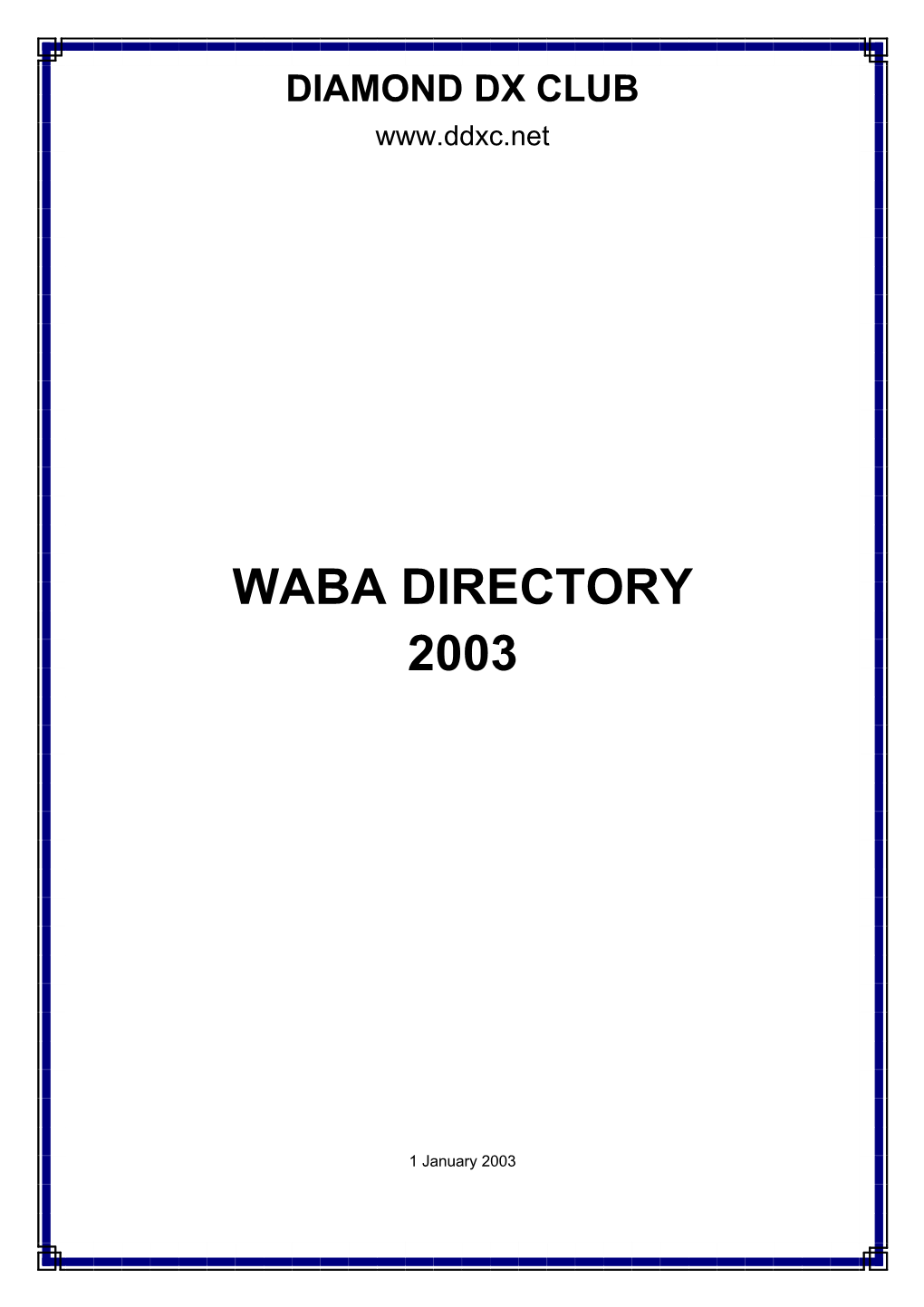 Waba Directory 2003