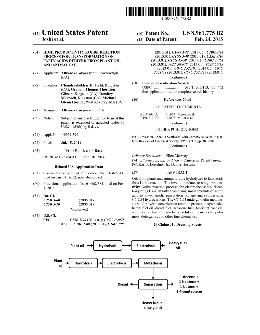 (12) United States Patent (10) Patent No.: US 8,961,775 B2 Joshi Et Al