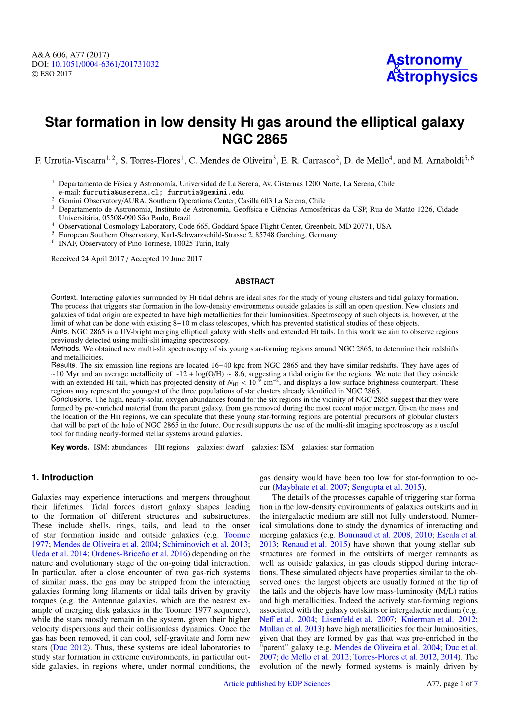 Star Formation in Low Density HI Gas Around the Elliptical Galaxy NGC 2865 F