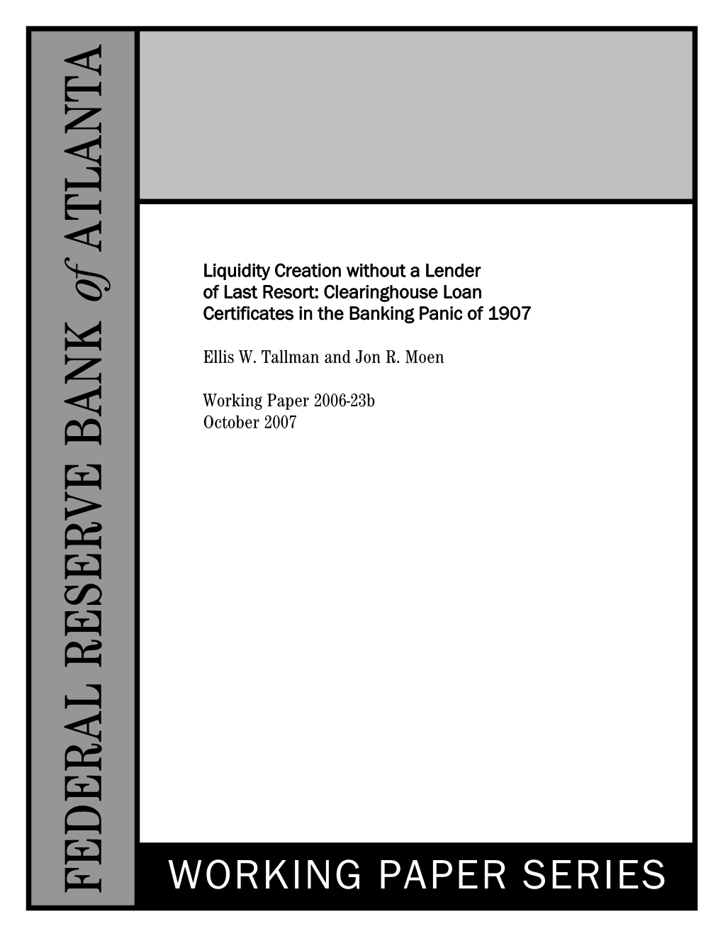 Clearinghouse Loan Certificates in the Banking Panic of 1907