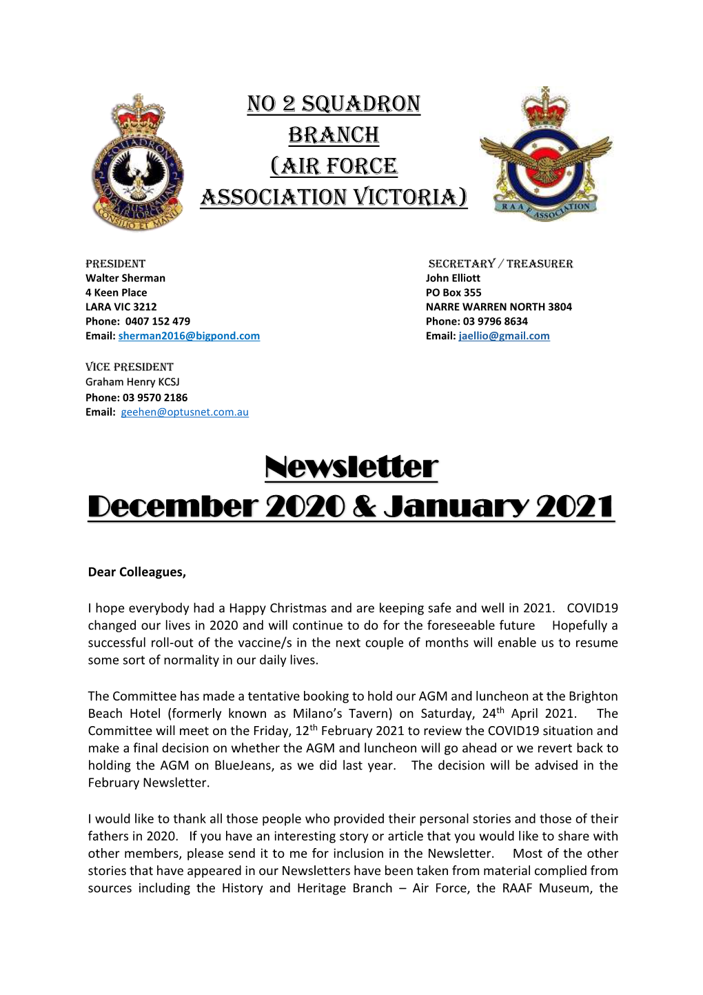 2 Squadron Branch Newsletter