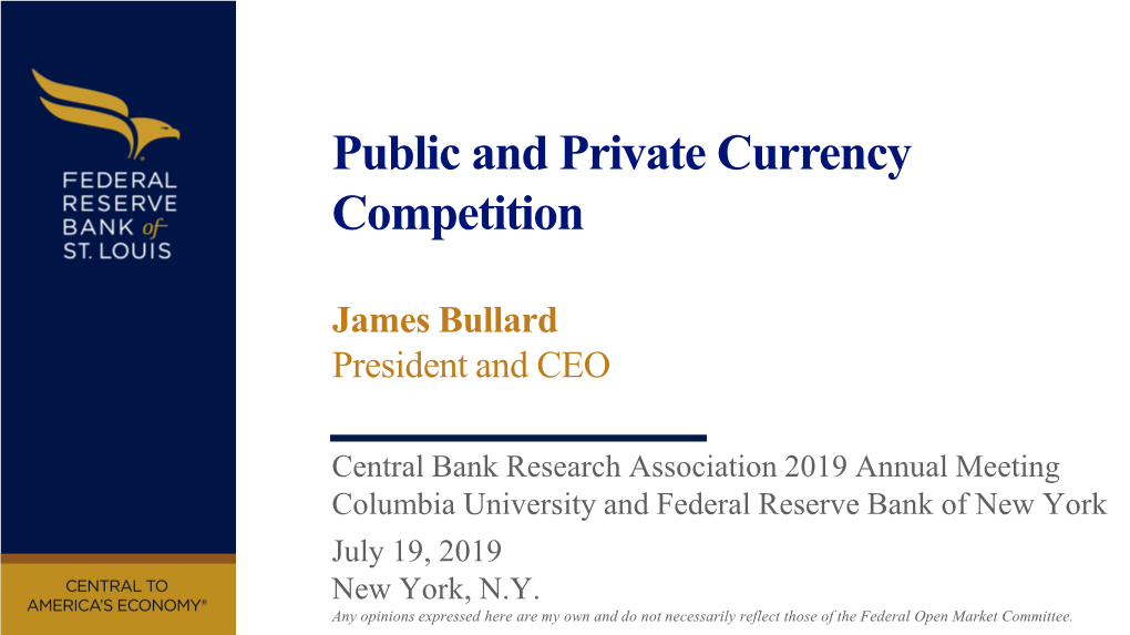 Public and Private Currency Competition