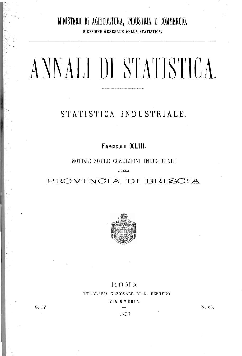 Annali Di Statistica (1892)