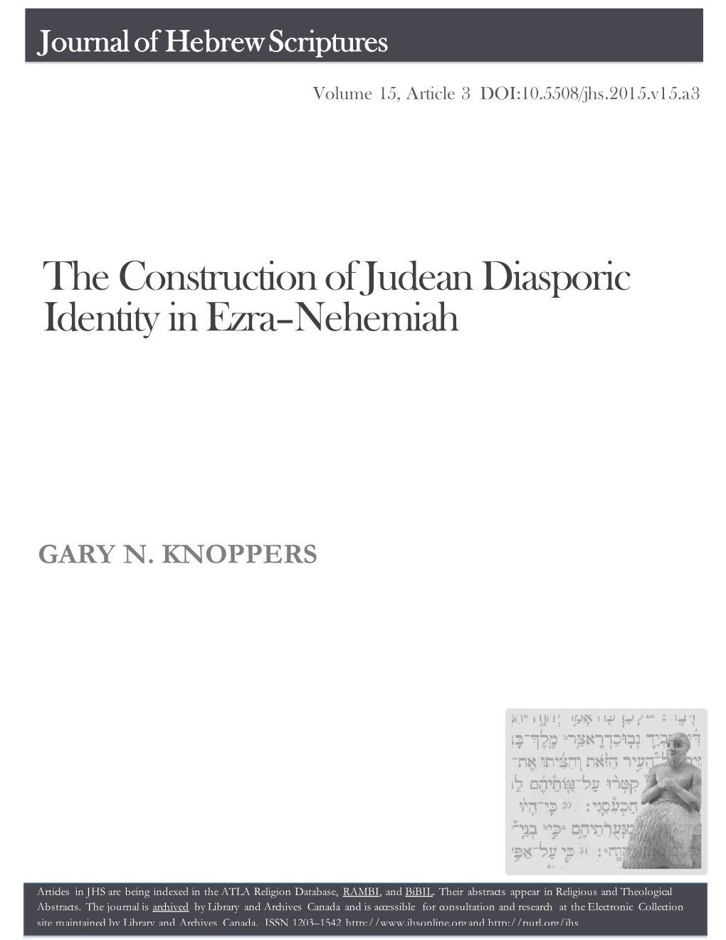 The Construction of Judean Diasporic Identity in Ezra–Nehemiah