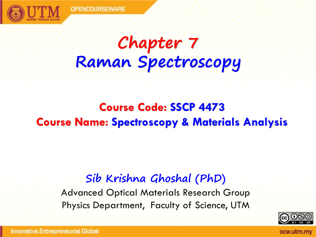 Chapter 7 Raman Spectroscopy