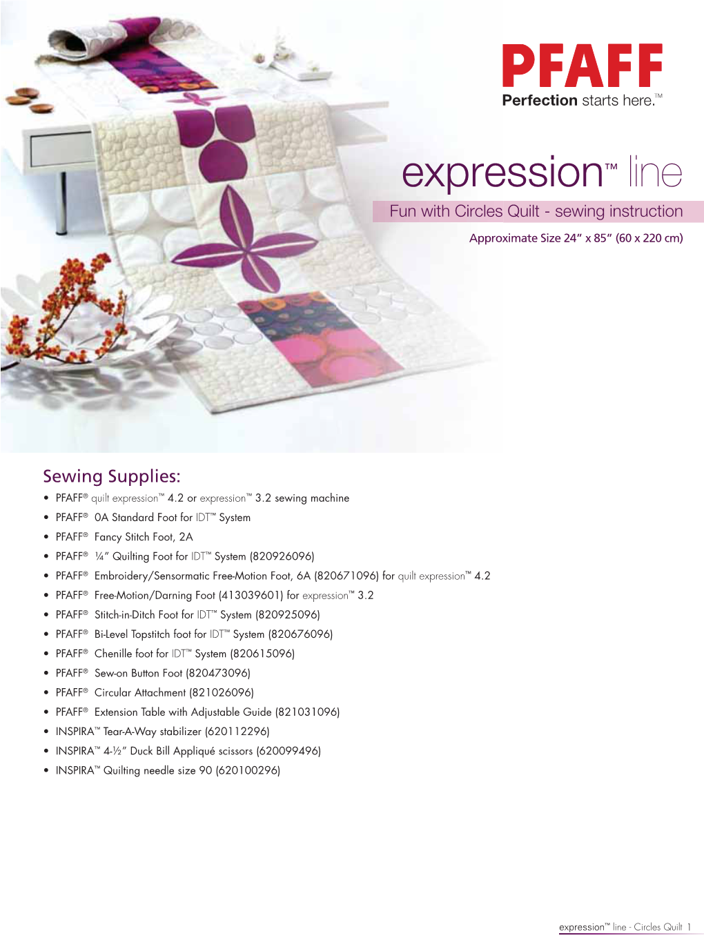Expression™ Line Fun with Circles Quilt - Sewing Instruction