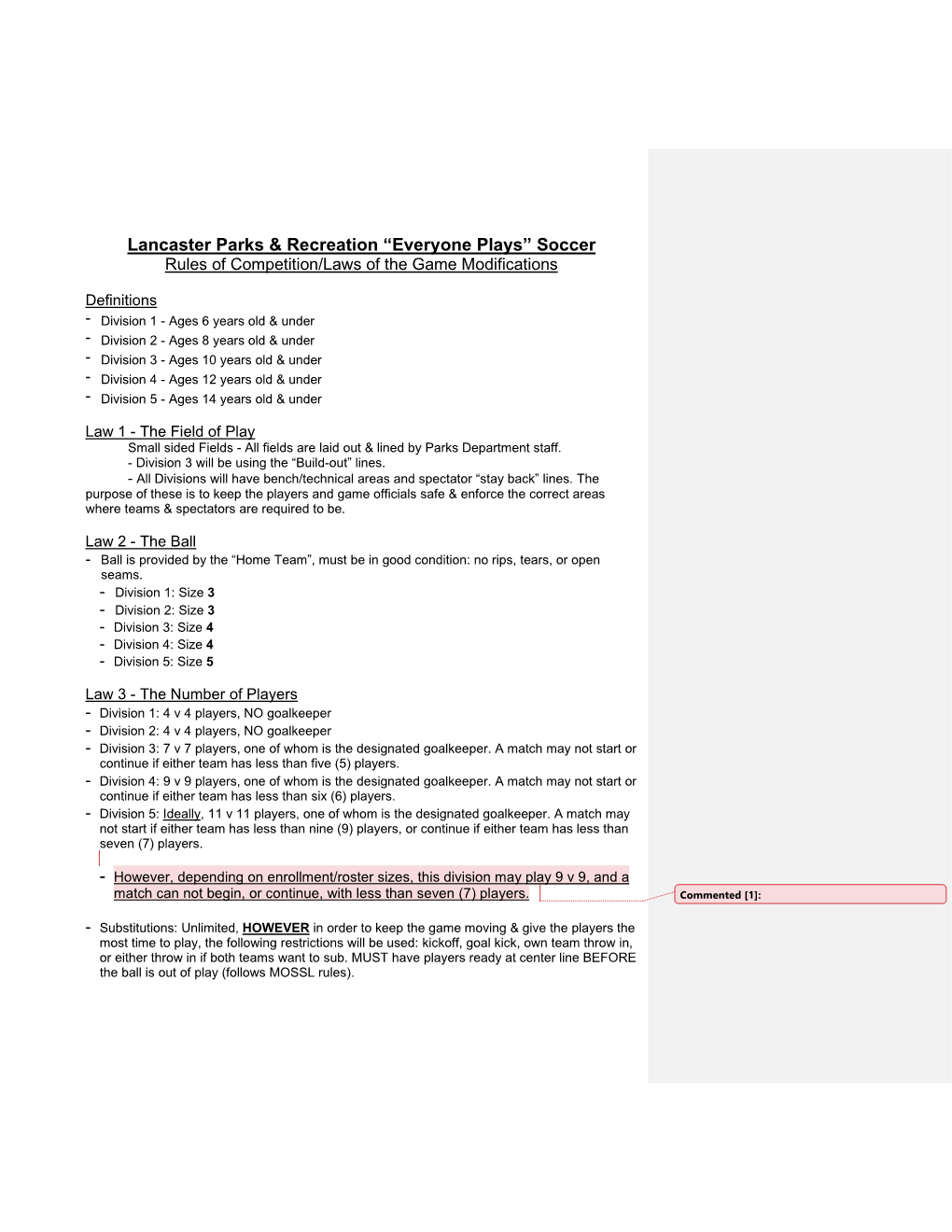 LPR Rules of Competition – SP21