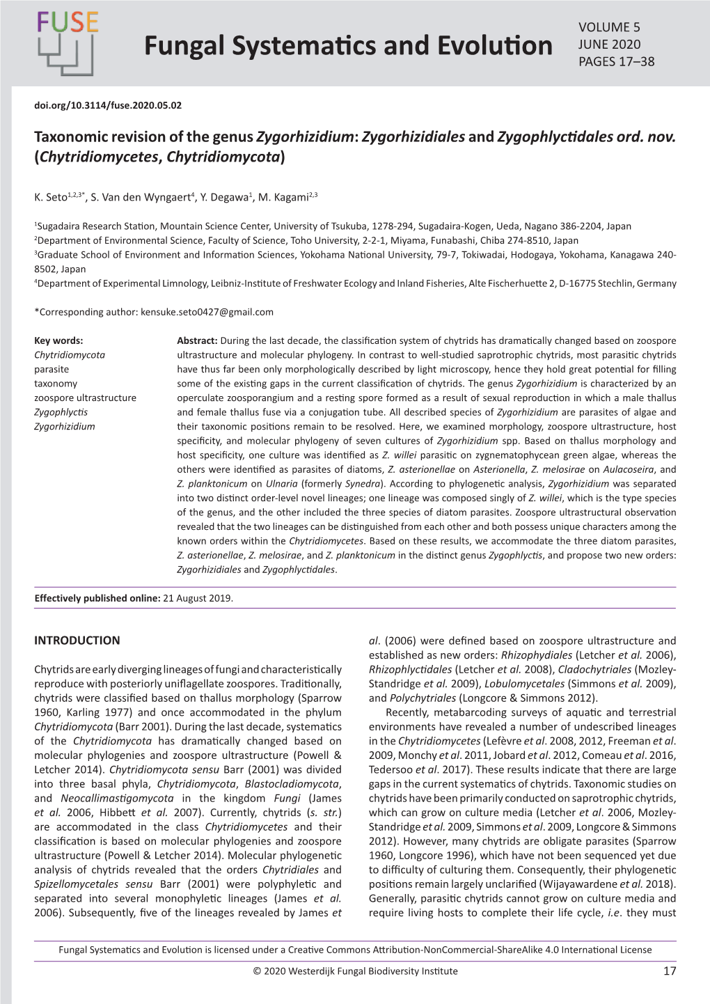 Chytridiomycetes, Chytridiomycota)