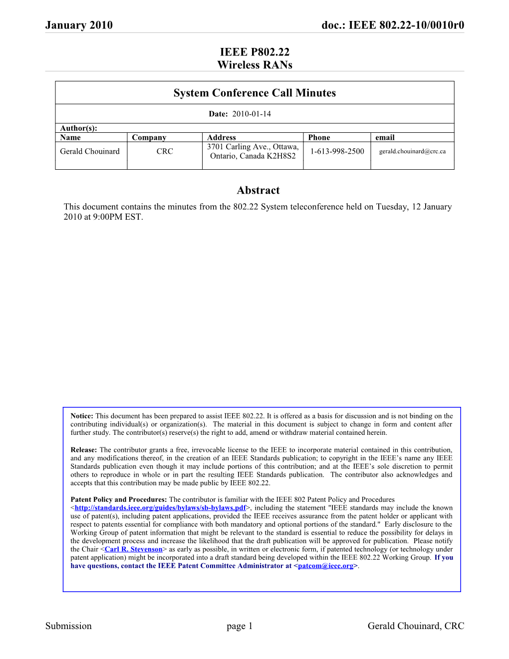 IEEE P802.22 Wireless Rans s15