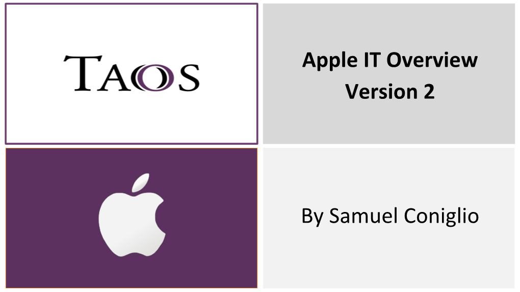 Apple IT Overview Version 2 by Samuel Coniglio