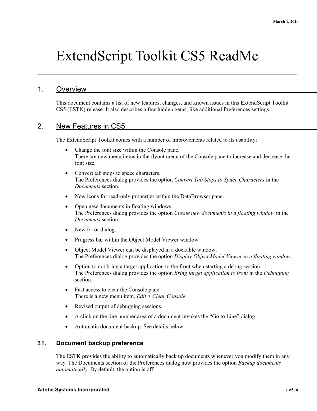 Extendscript Toolkit CS5 Readme