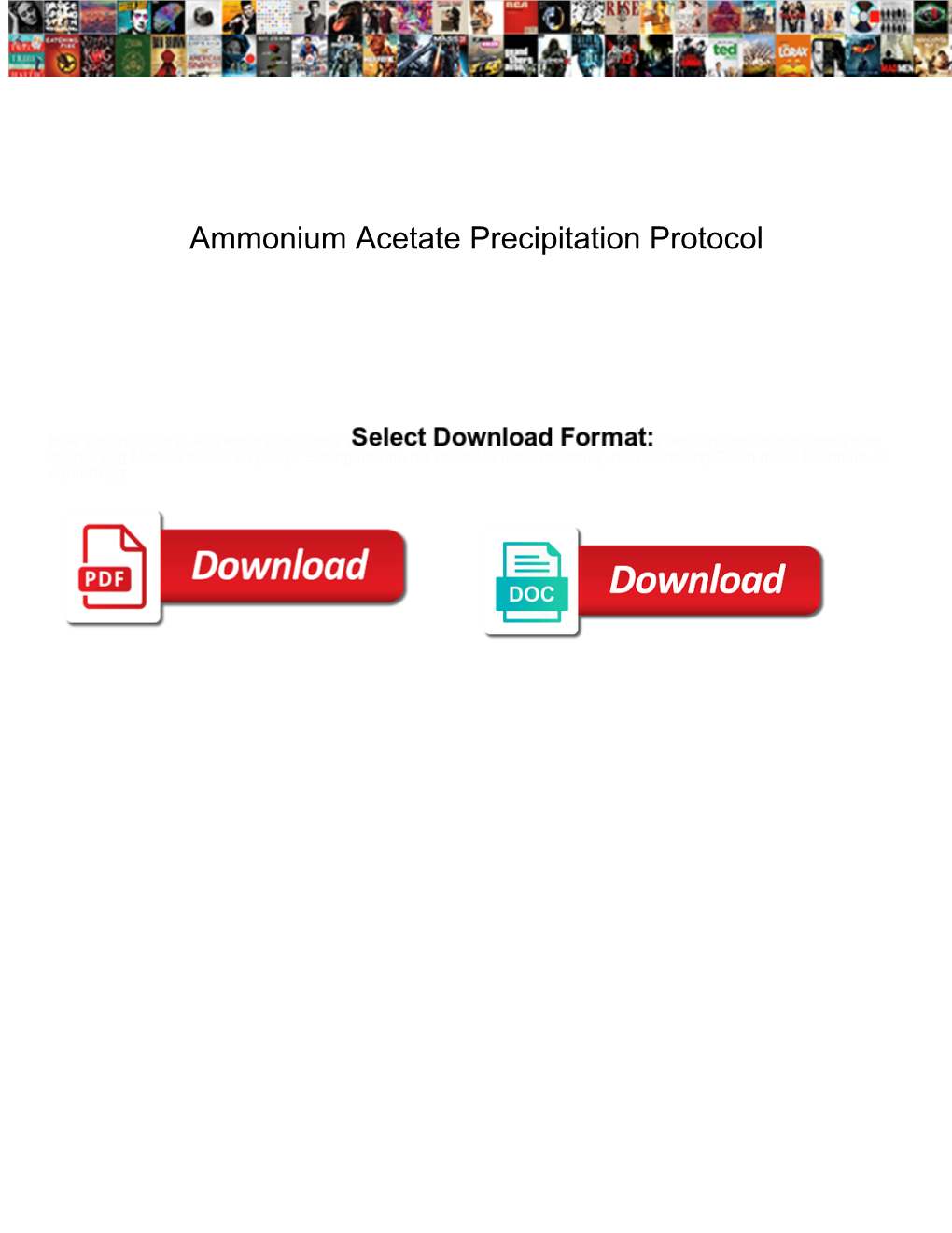 Ammonium Acetate Precipitation Protocol