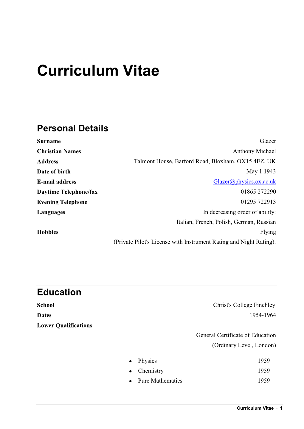 Curriculum Vitae