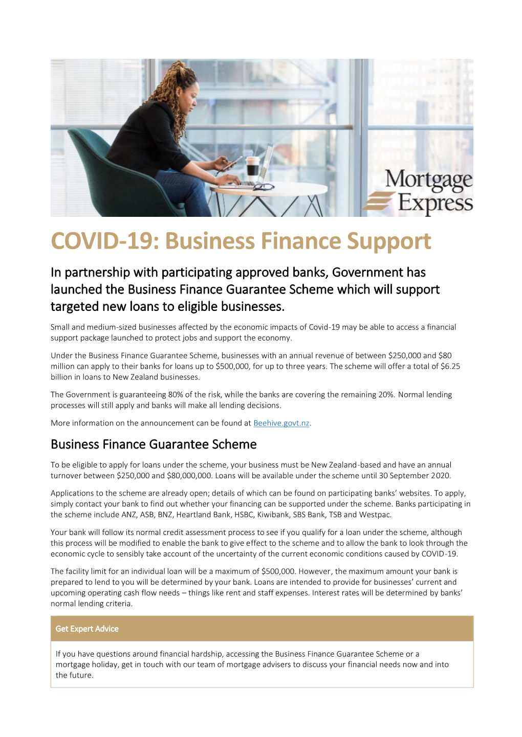 COVID-19: Business Finance Support