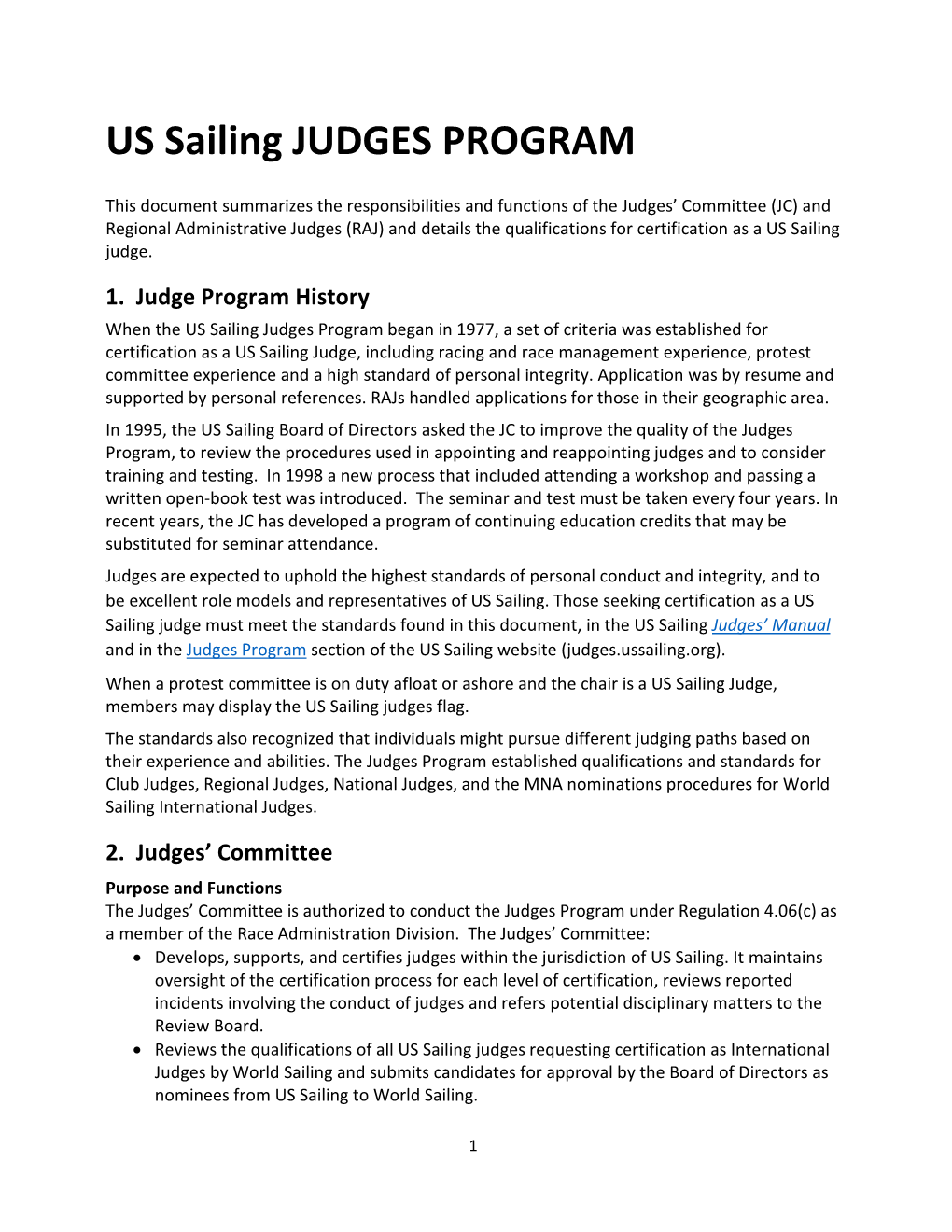 US Sailing Judge Certification Requirements