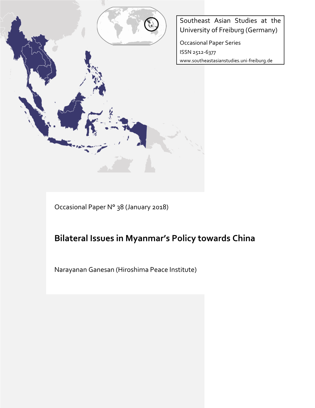 Bilateral Issues in Myanmar's Policy Towards China