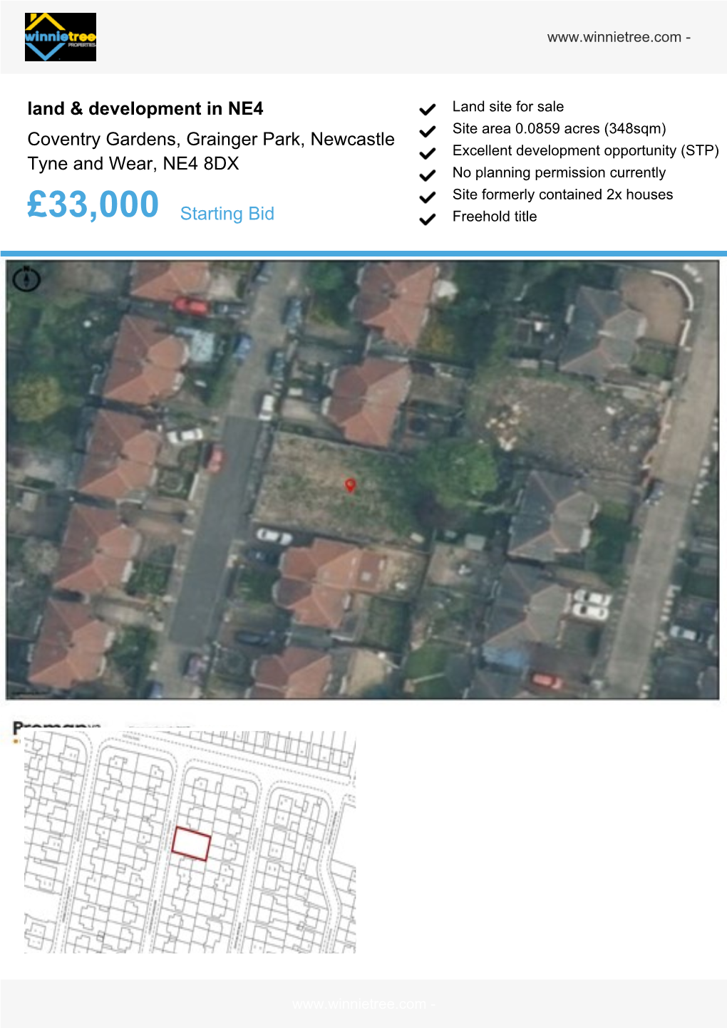 Land & Development in NE4 Coventry Gardens, Grainger Park