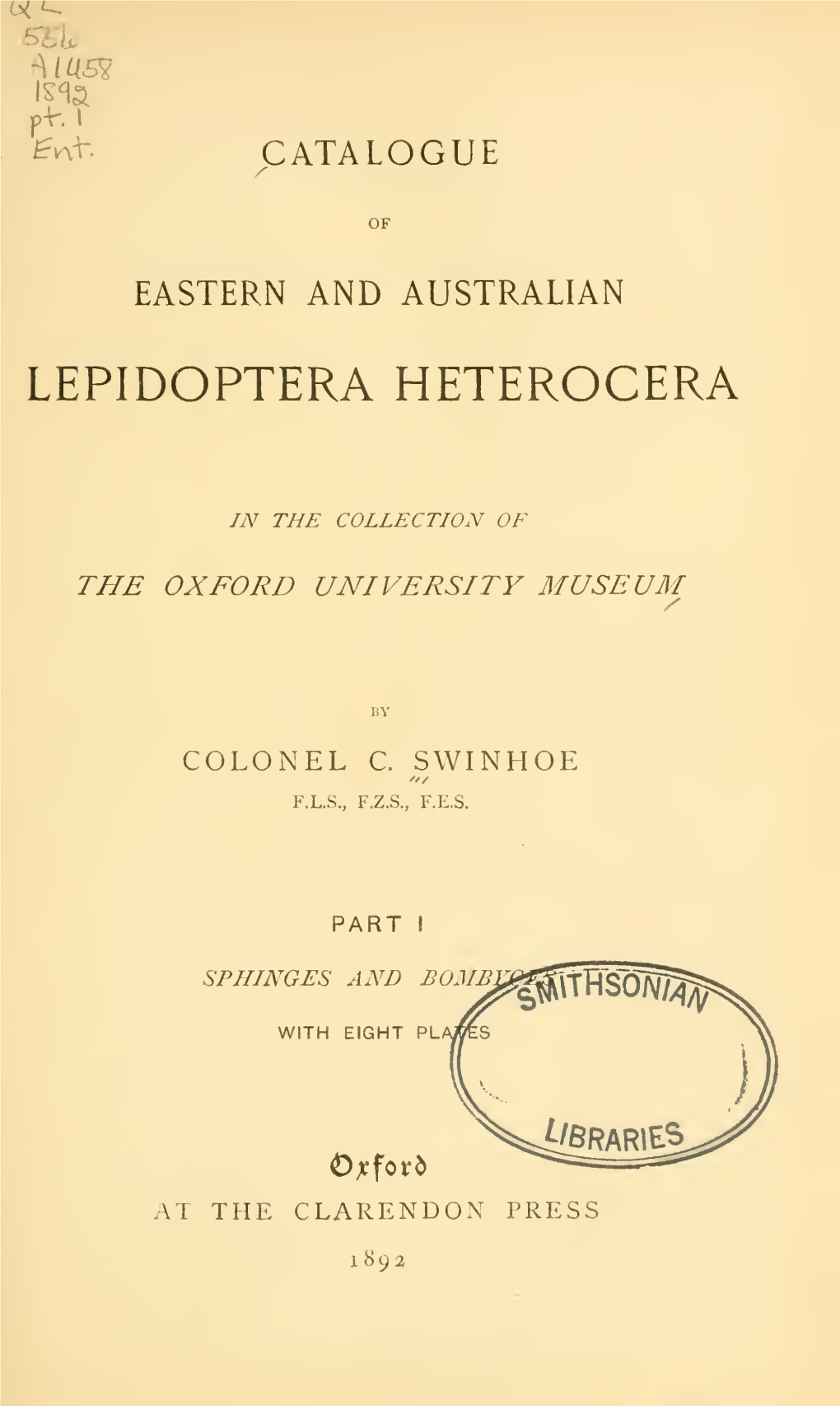 Catalogue of Eastern and Australian Lepidoptera Heterocera in The