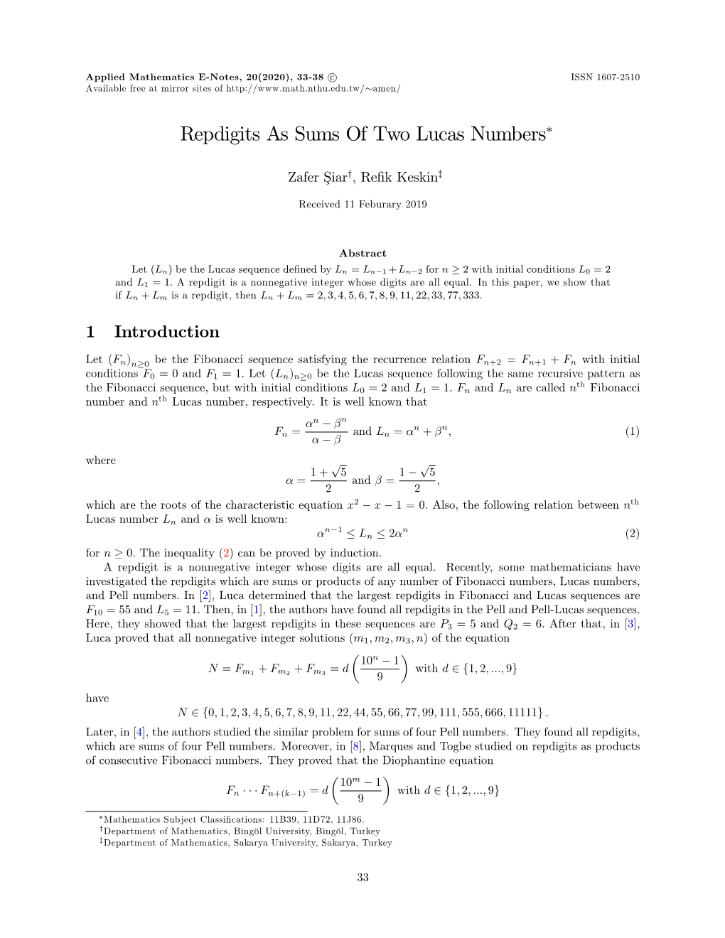 Repdigits As Sums of Two Lucas Numbers∗