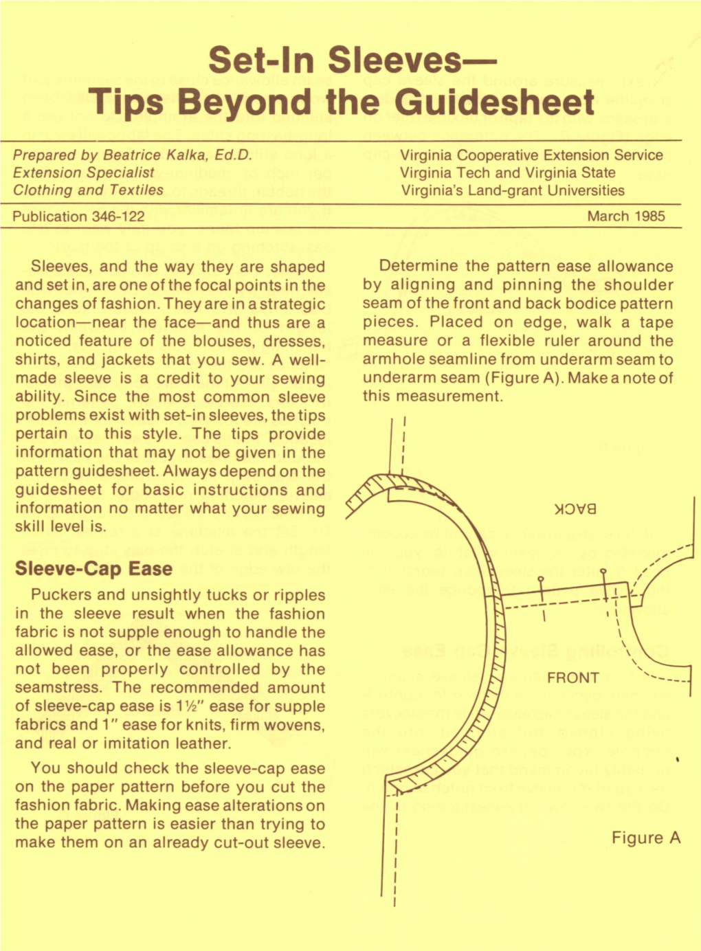 Set-In Sleeves- Tips Beyond the Guidesheet