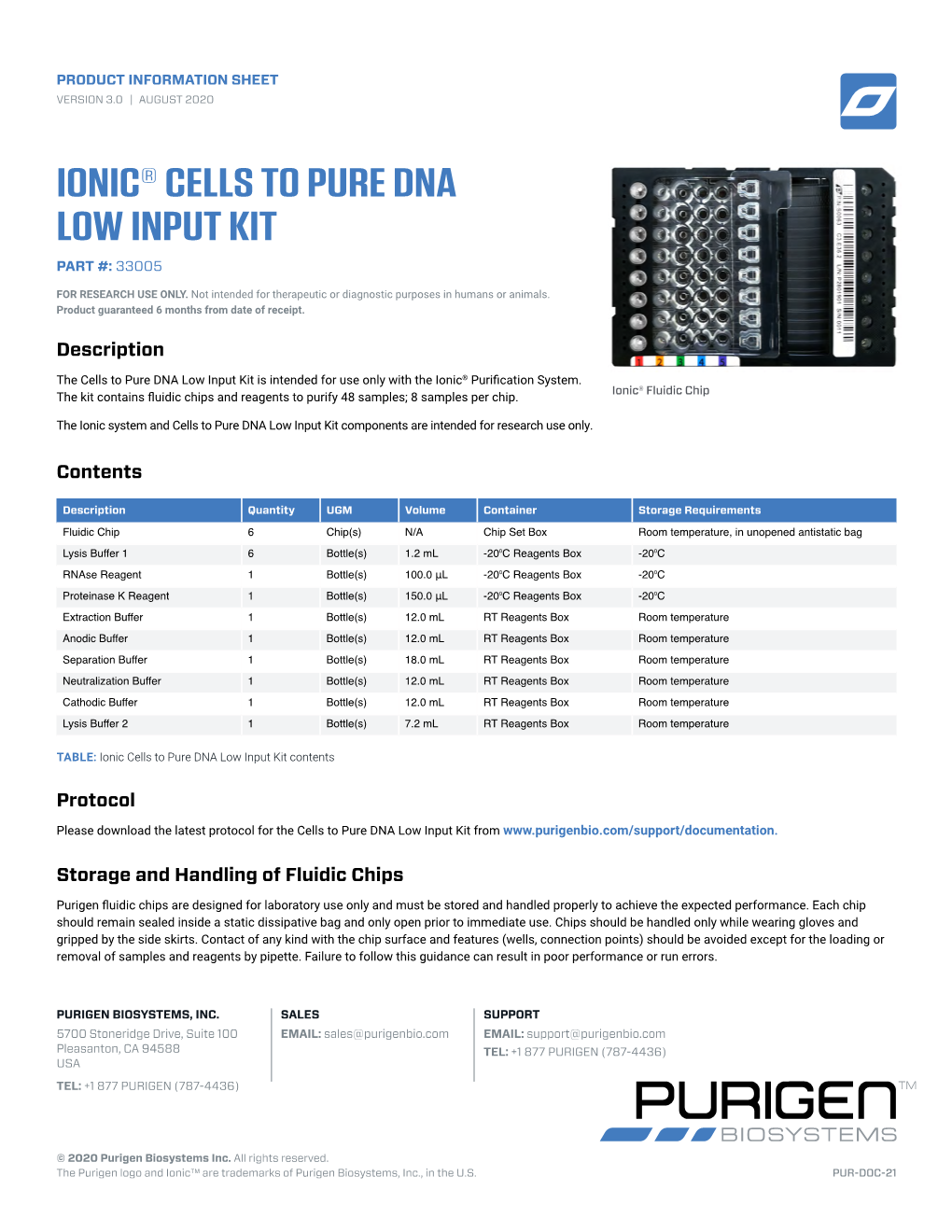 PURIGEN: Product Info Sheet