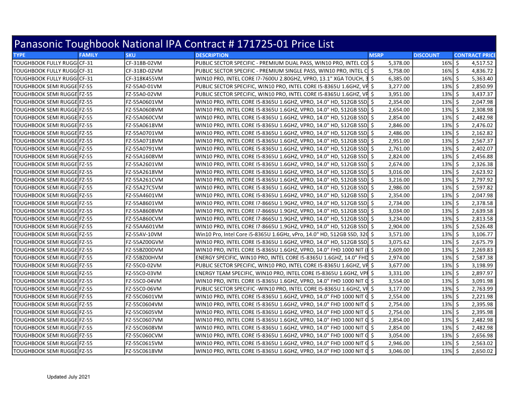 Panasonic Toughbook National IPA Contract