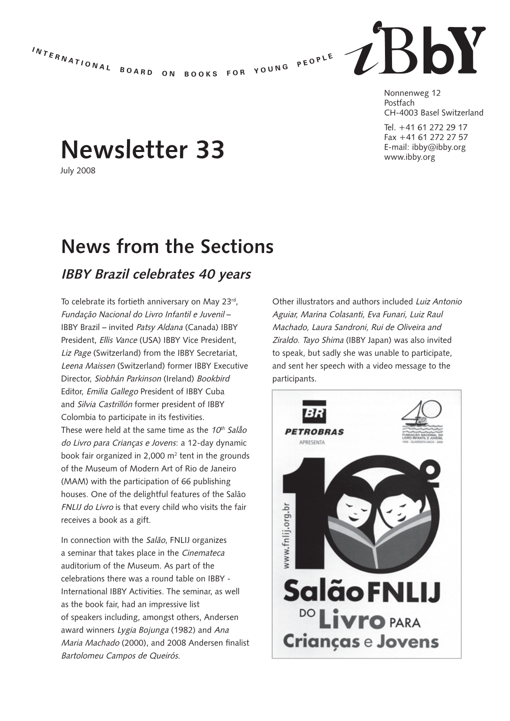 Newsletter 33 July 2008