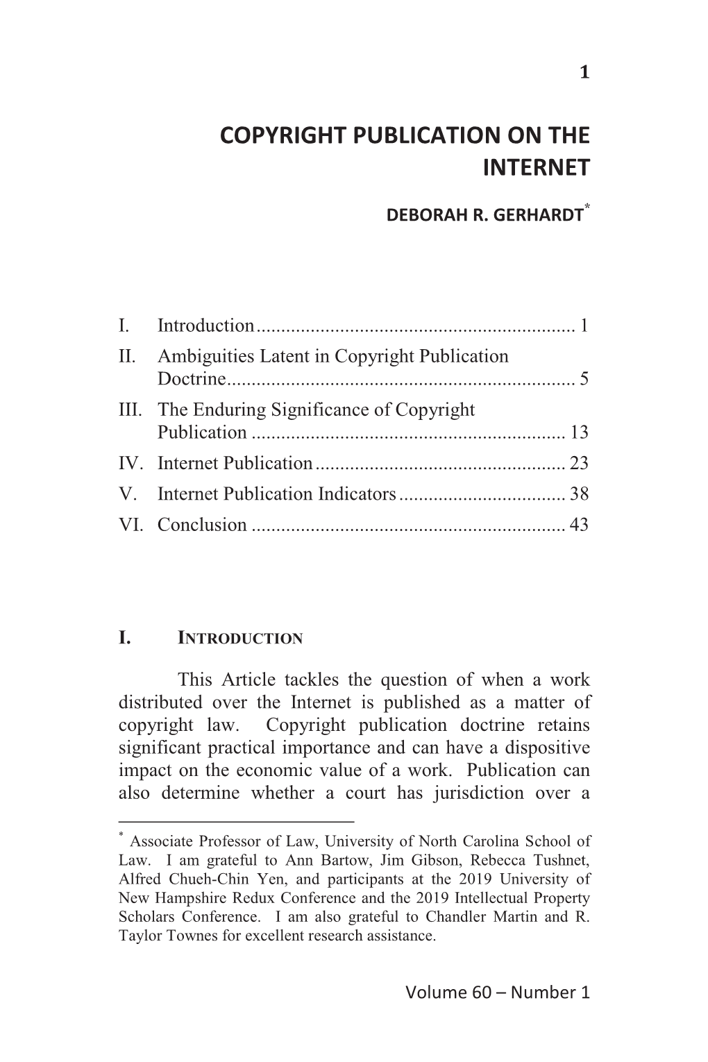 Copyright Publication on the Internet
