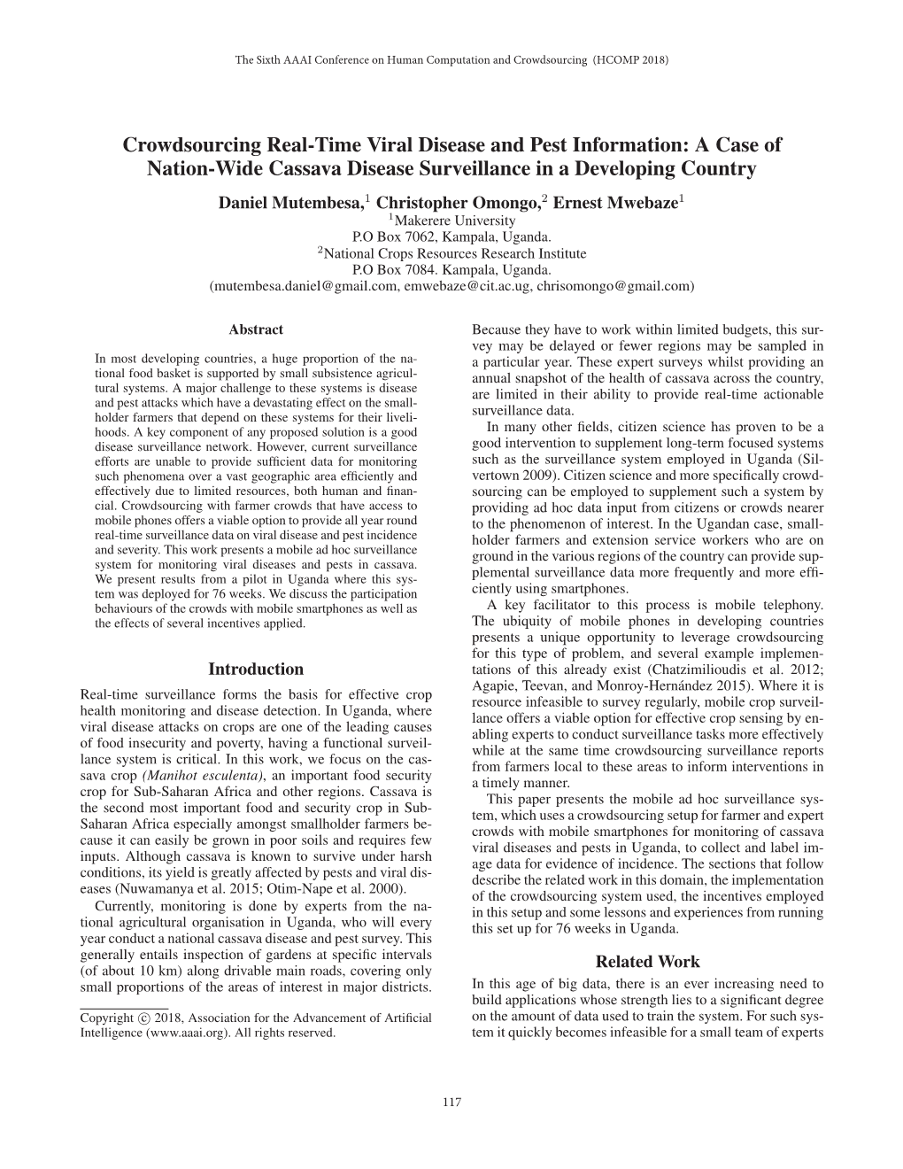 Crowdsourcing Real-Time Viral Disease and Pest Information: A