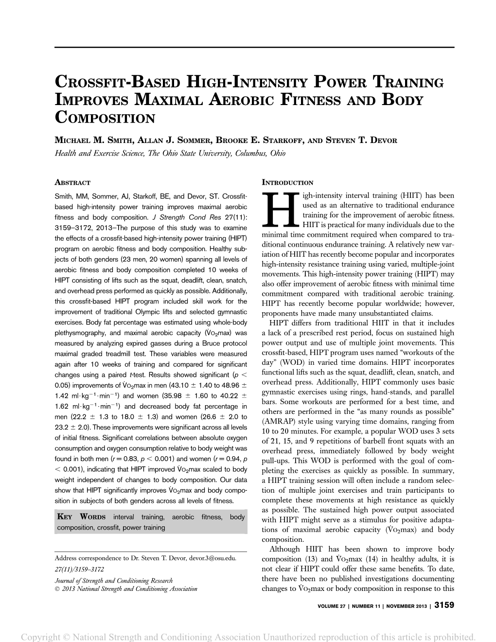 Crossfit-Based High-Intensity Power Training Improves Maximal Aerobic Fitness and Body Composition