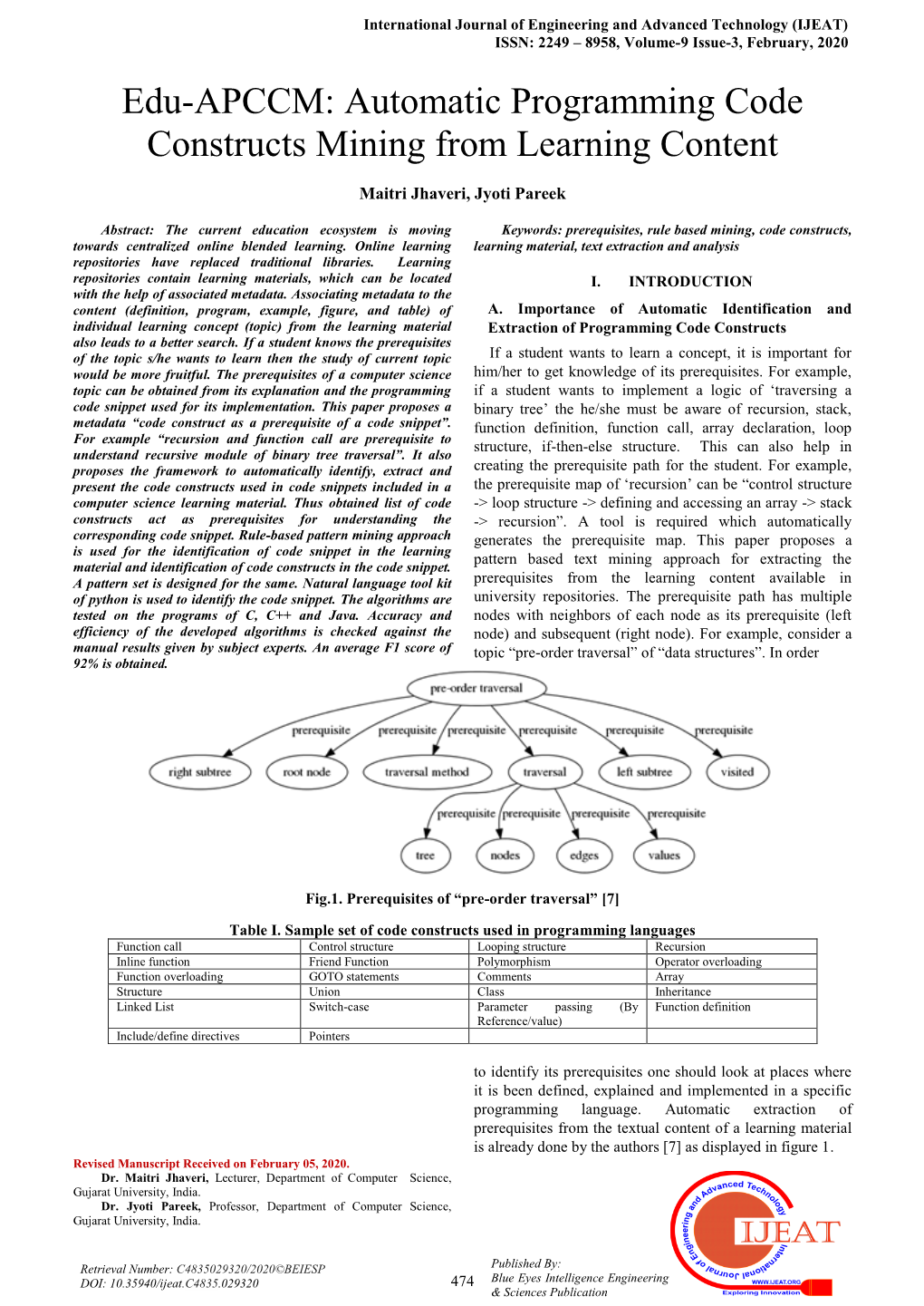 Edu-APCCM: Automatic Programming Code Constructs Mining from Learning Content