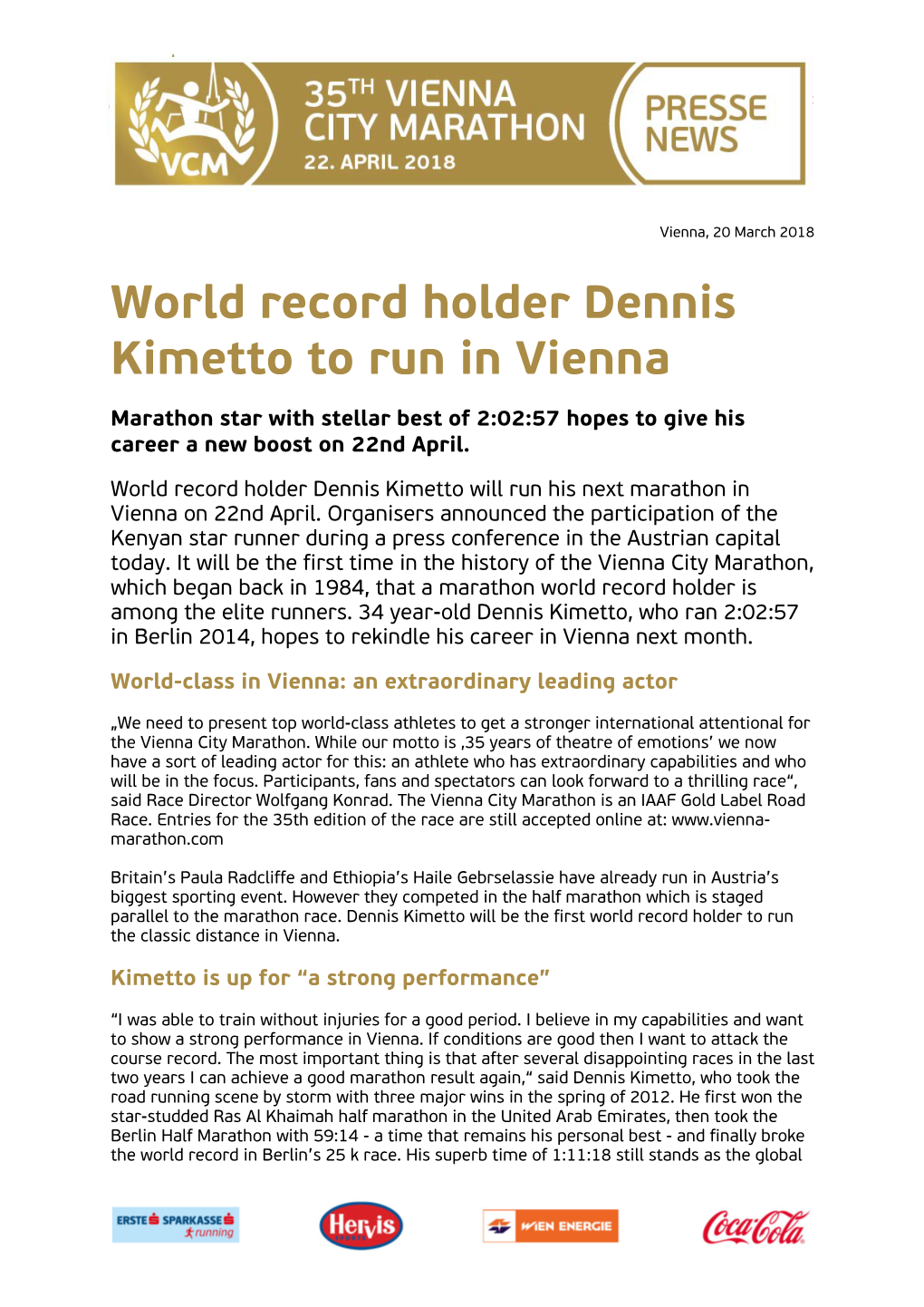 Vienna City Marathon Presse-Info