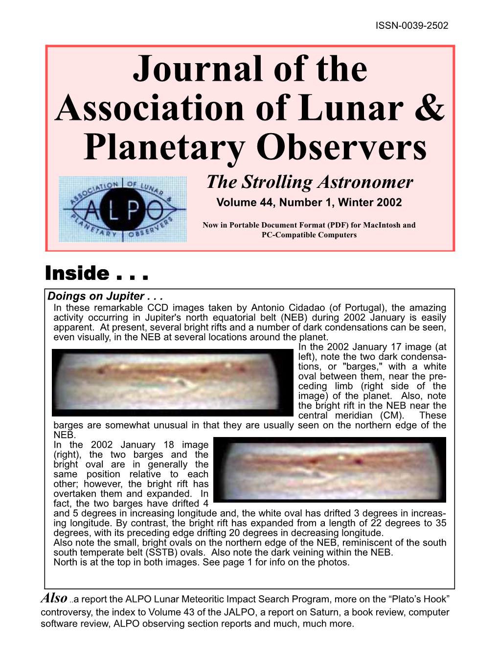 Journal of the Association of Lunar & Planetary Observers