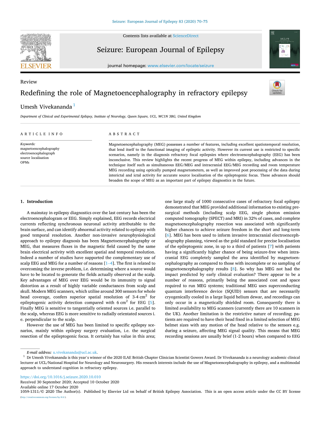 Seizure: European Journal of Epilepsy 83 (2020) 70–75