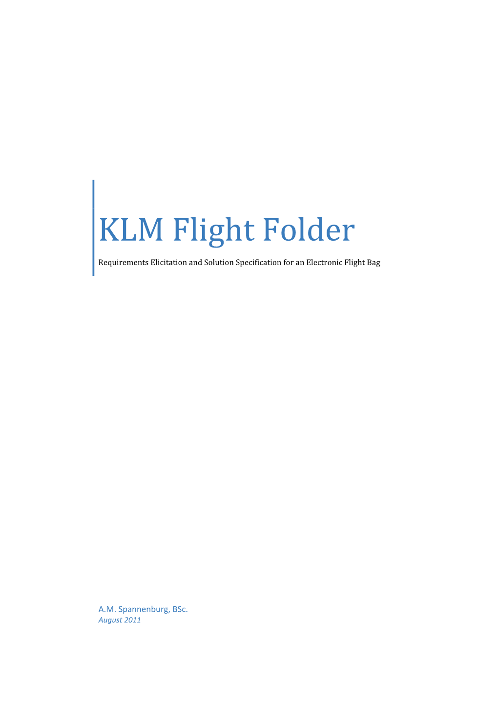 KLM Flight Folder