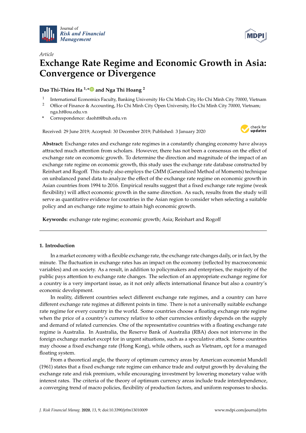 Exchange Rate Regime and Economic Growth in Asia: Convergence Or Divergence