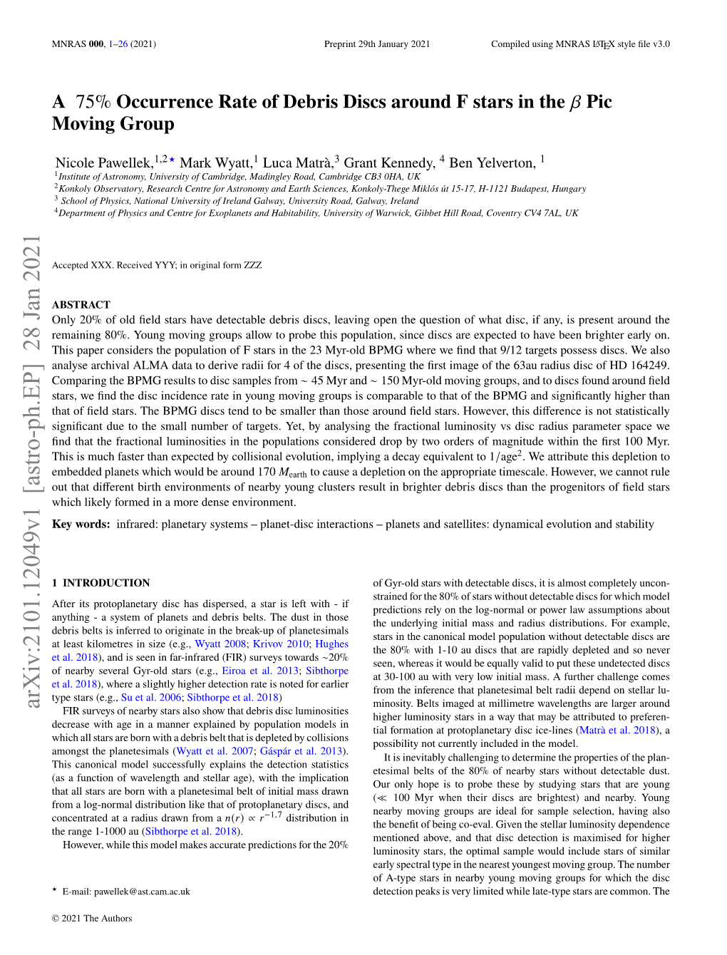 Occurrence Rate of Debris Discs Around F Stars in the 훽 Pic Moving Group