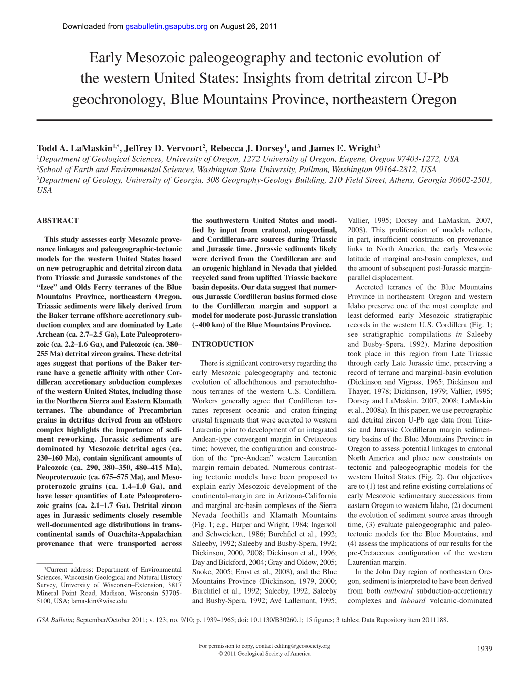 Early Mesozoic Paleogeography and Tectonic Evolution of the Western