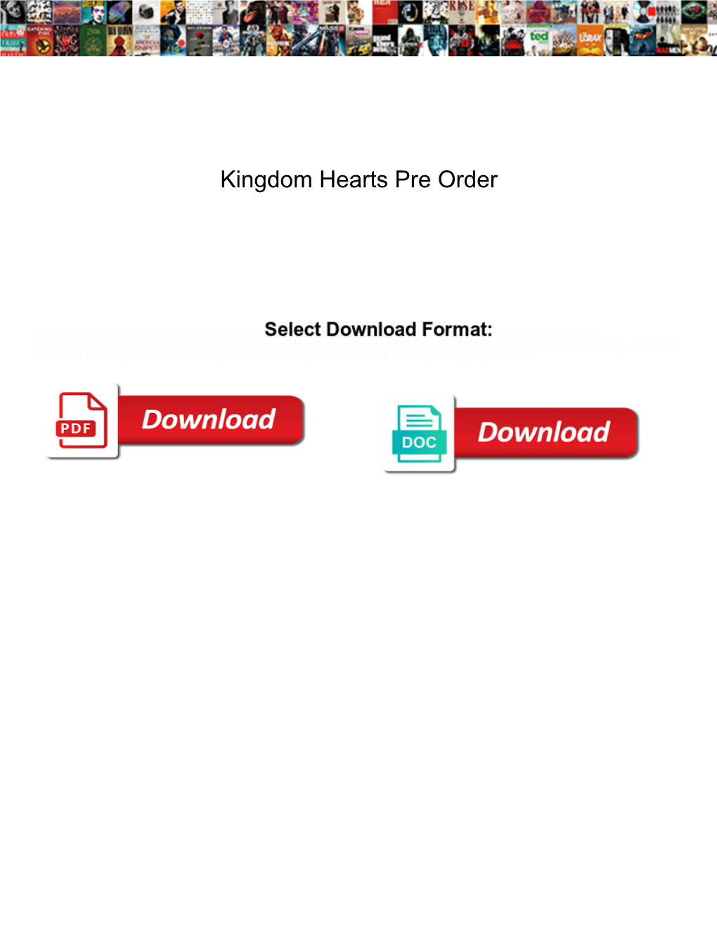 Kingdom Hearts Pre Order