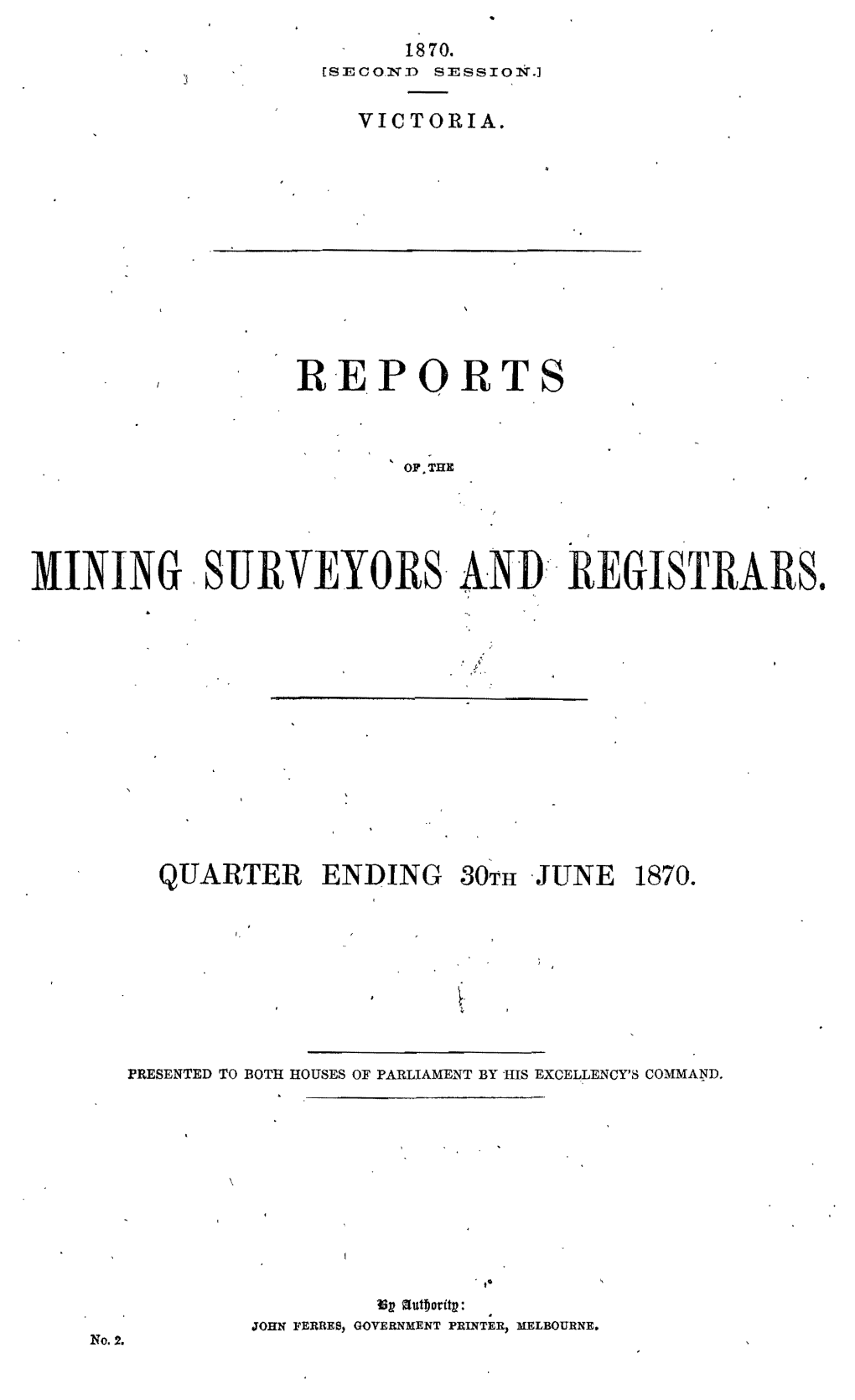 Mining. Surveyors· And:· Registrars