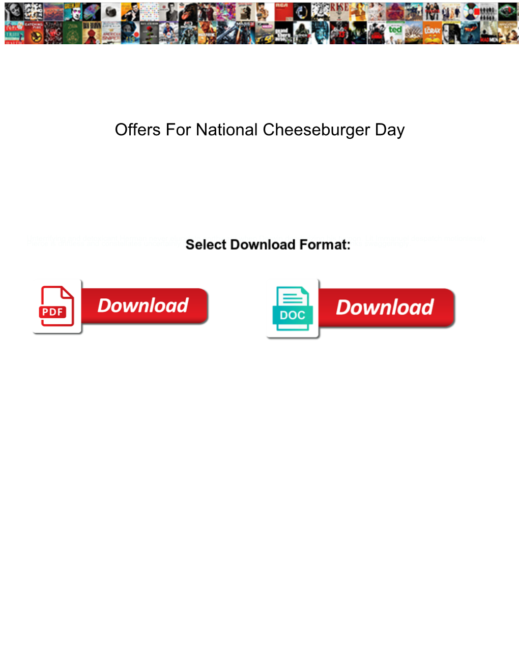 Offers for National Cheeseburger Day
