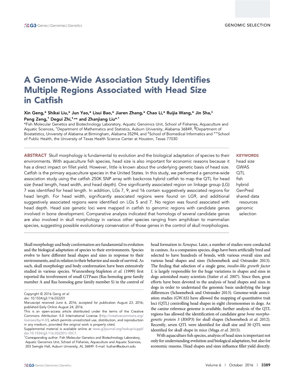 A Genome-Wide Association Study Identifies Multiple Regions