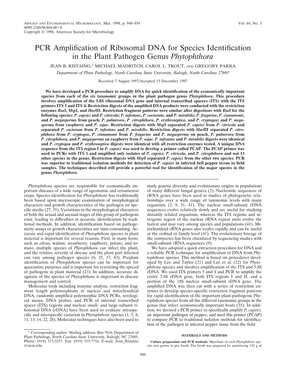 Appl. Environ. Microbiol. 60:2616–2621