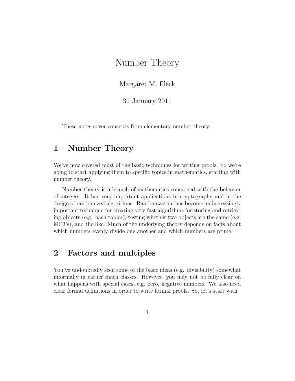 Number Theory