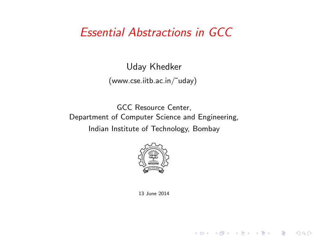 Essential Abstractions in GCC