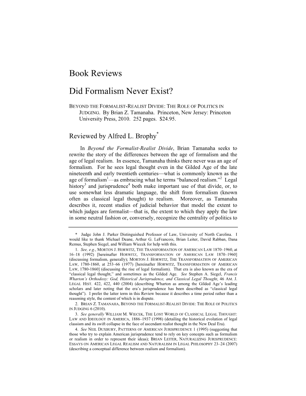 Book Reviews Did Formalism Never Exist?